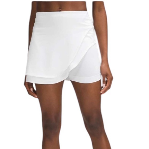 Lululemon Asymmetrical Layered High-Rise White Tennis Skirt Skort Size 2 - Picture 2 of 14
